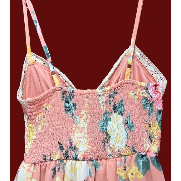 Rue 21 - Women's Summer Sleeveless High Low Hem Ruffle Floral Dress - Pink - XS - Picture 16 of 16